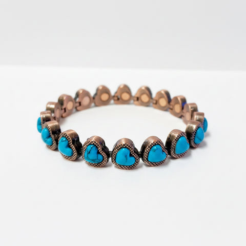 Copper Turquoise Hearts