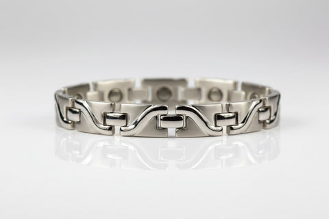 Silver Shiny Swirl Wide Titanium