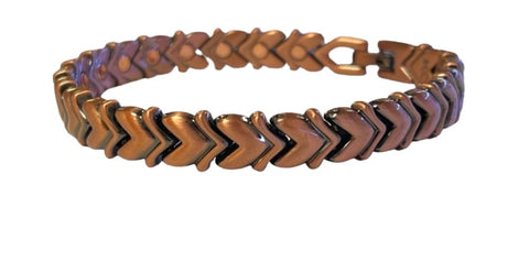 Pulsera de cobre con forma de corazón en forma de V