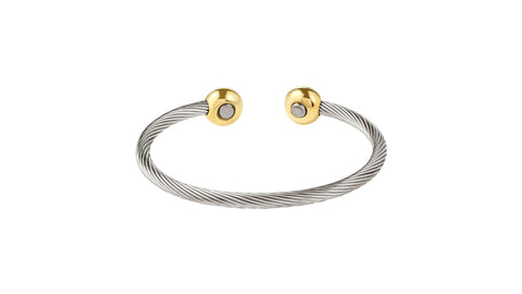Pulsera magnética de dos tonos - Totalmente de acero inoxidable