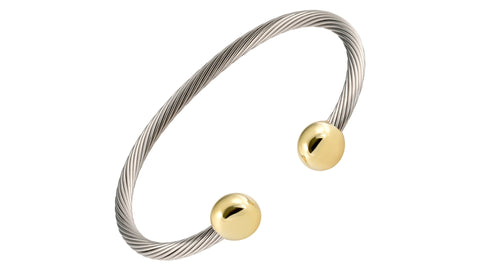 Pulsera magnética de dos tonos - Totalmente de acero inoxidable