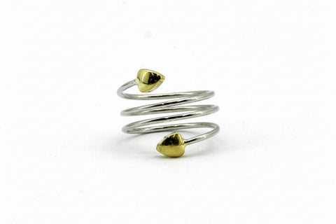Bague amincissante en argent et or