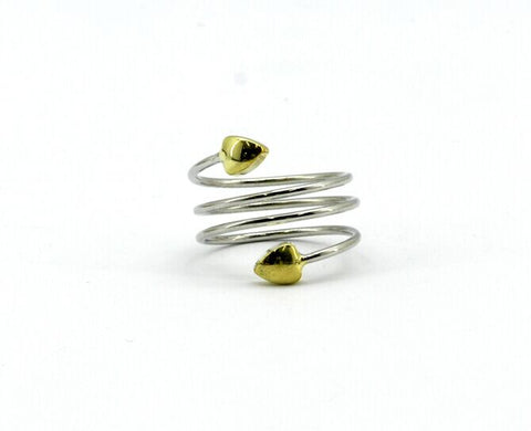 Bague amincissante en argent et or