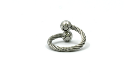 Anillo de cuerda magnética – Todo de plata