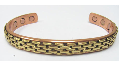 Brazalete de cadena de cobre y oro