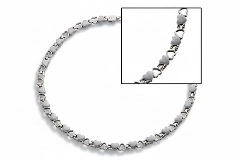 Collier magnétique en forme de cœur en argent
