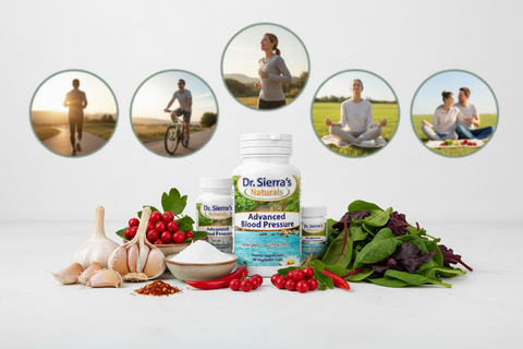 Advanced Blood Pressure with ingredients and heart-healthy lifestyle