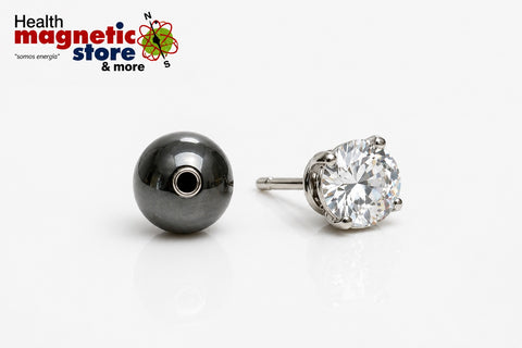 Magnetic Earrings Round CZ