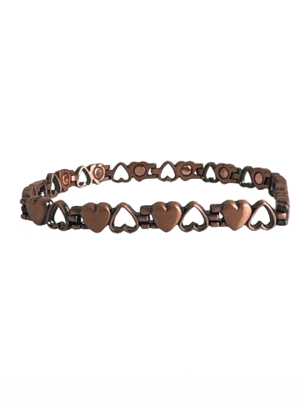 Tobillera antigua con corazones de cobre