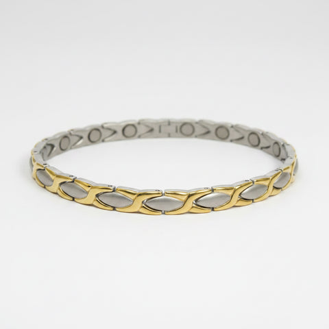 XO 2-Tone Stainless Steel Magnetic Anklet