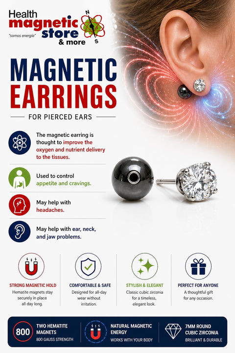 Magnetic Earrings Round CZ