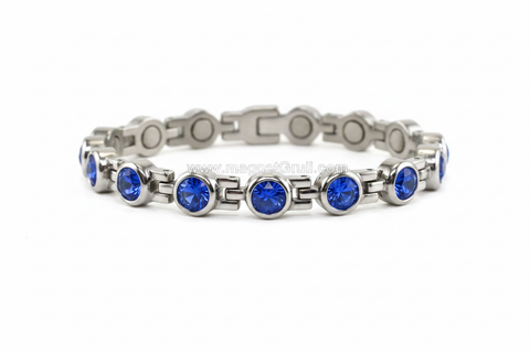 Sapphire Blue CZ Magnetic Bracelet