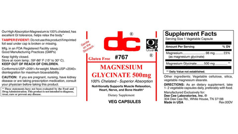Glycinate de magnésium 500 mg