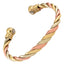 Copper 3 Tone Twist  Magnetic Bracelet Cuff