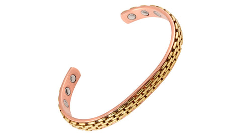 Brazalete de cadena de cobre y oro