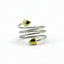 Bague amincissante en argent et or