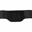 A black athletic waist wrap or support belt with textured elastic panels and a central padded section, shown flat against a white background.