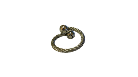 Anillo de cuerda magnética – Todo de plata