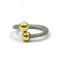 Anillo de cuerda magnética – Alambre de plata y bola de oro