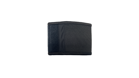 Black woven belt on a white background