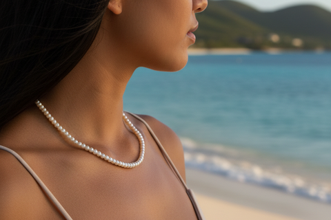 6mm Small Pearl Necklace - Flamenco Beach
