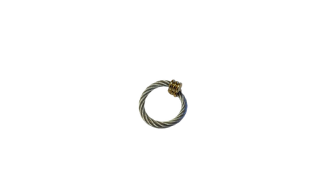 Magnetic Rope Ring – Silver Wire & Gold Ball