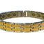 Silver Gold Lines Stainless Steel Magnetic Bracelet
