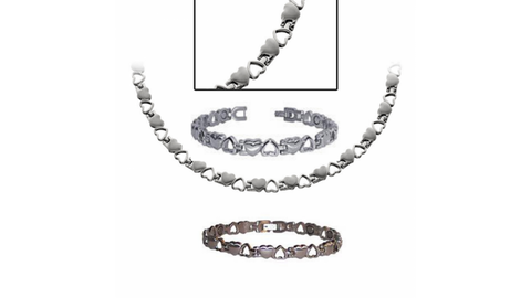 Conjunto B-NL-AK de corazón de plata