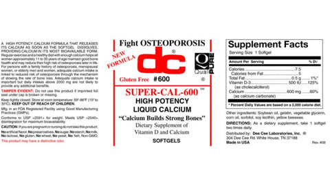 Super-Cal 600 - Calcium with Vitamin D Supplement