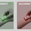 Color-coded correct vs incorrect magnet application
