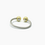 Anillo de bola de oro con alambre de plata