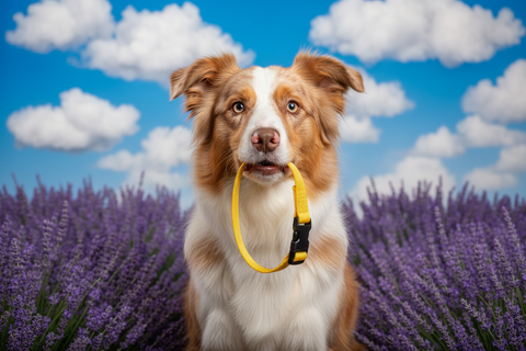 Collier magnétique pour chien jaune