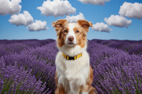 Collier magnétique pour chien jaune