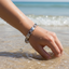 Silver Heart Clasp Bracelet in Ocean